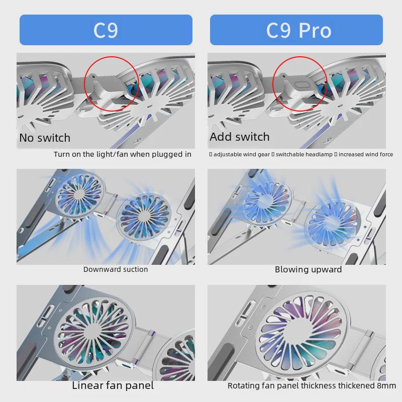 "Suport de răcire pliabil din aluminiu Black Myth pentru laptop"