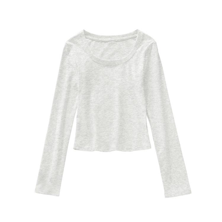 U-neck Base Layer Shirt, A New Style of Slimming and Stylish Top for Women In Spring and Autumn
