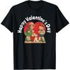 Vintage Valentines Day Card Happy Valentine's Day February Cotton Men T Shirt