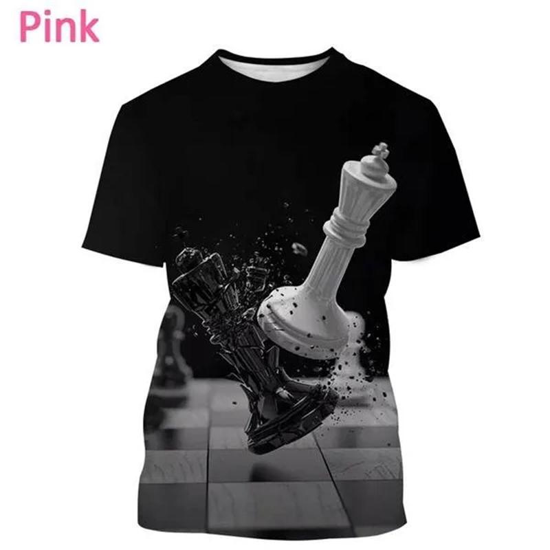 Men's 3D Chess T-shirt, Funny Graphic T-shirt, Original, Exterior, Short Sleeve, Casual, Neck, Neck, Summer Trend
