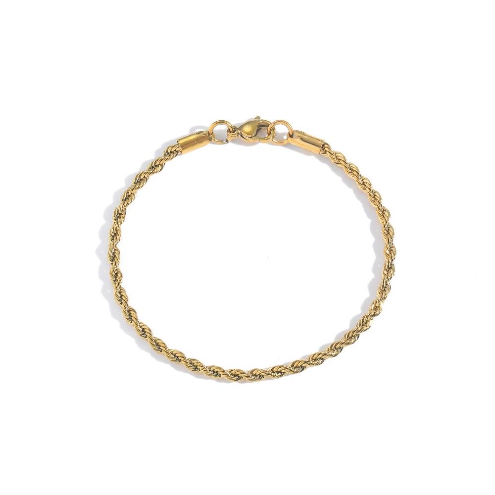 Mehrbreiten Mehrfarbiges Drehkettenarmband: 2mm-6mm, Plattierter Edelstahl