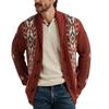 Men's Autumn/Winter Thick Lapel Jacquard Knit Cardigan Sweater - BK0034