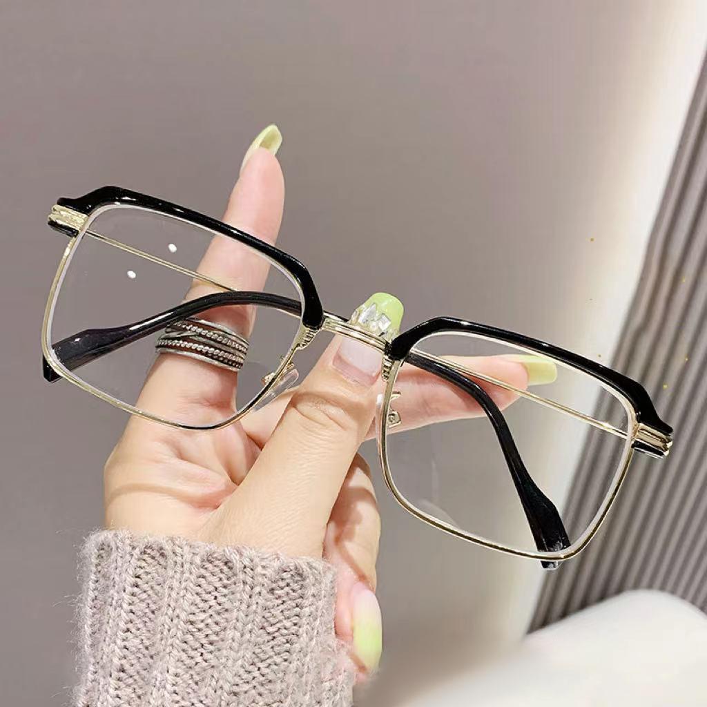 New Anti Blue Light Reading Glasses With Eyebrows, Men's Fashionable High-definition Half Frame Reading Glasses 827