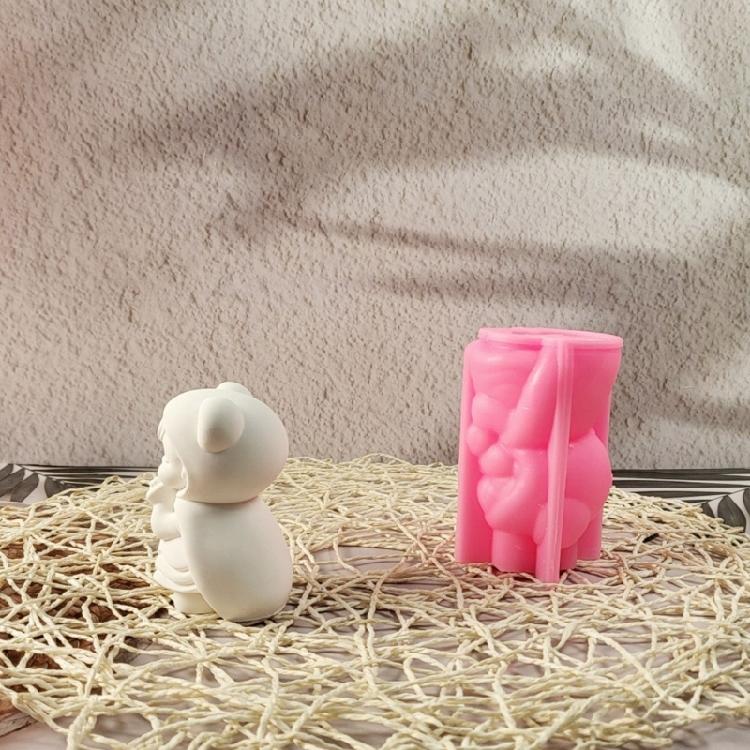 Wishing Girl Figurine Silicone Molds for Epoxy Resin Candle Soap Making Cement Gypsum Silicone Molds for Handmade Craft