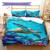 Colorful Sea Turtle Pattern Bedding Set Quilt Cover Pillowcase Home Decor Gift (1 * Duvet Cover + 2 * Pillowcase, Without Core)