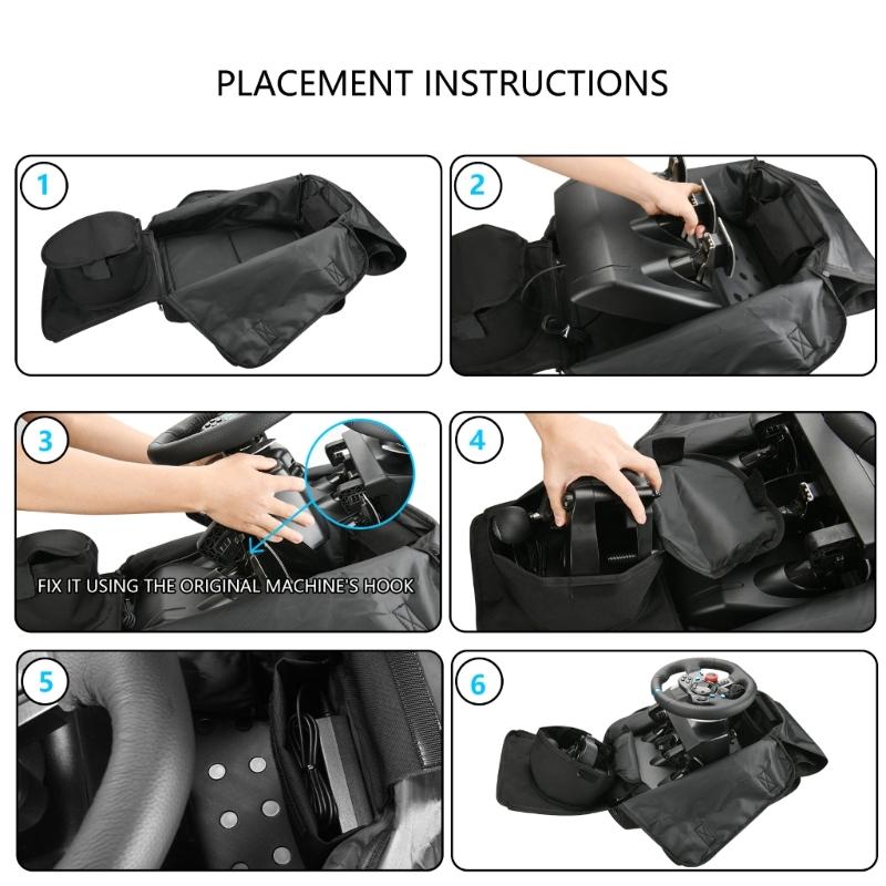 Shockproof Carrying Case Water Resistant Protective Organizers Wheel Pedals Gear Shifter Accessories for  Karaoke  G29