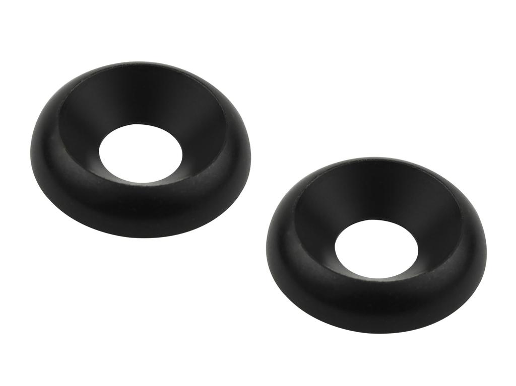 POSH 900108-K2 Motorcycle Accessories Rosette Washers for M8 Countersunk Bolts, Stainless Steel, 2 Pieces, Black