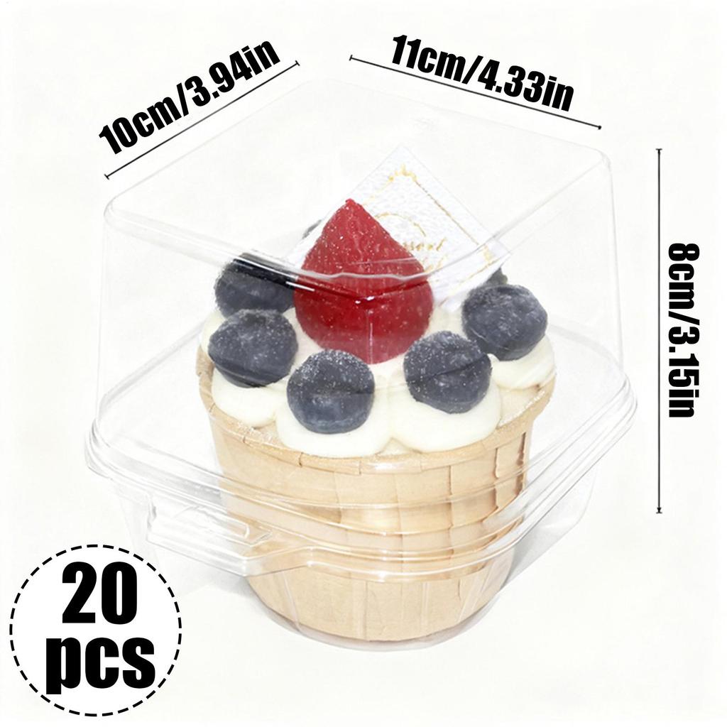 20Pcs Cupcake Packaging Box Clear Dessert Donut Muffin Cake Container Holder Wedding Birthday Party Supplies Christmas Decor