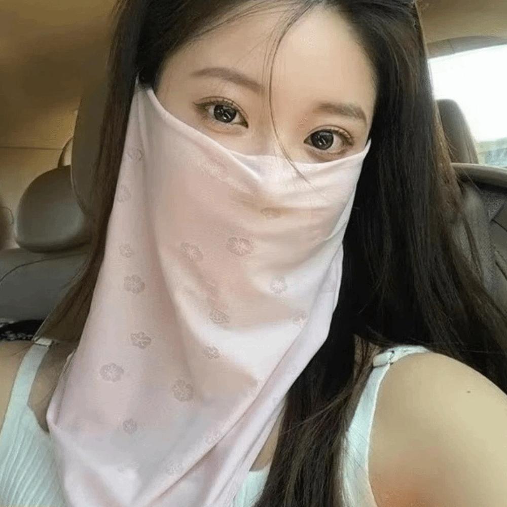 Lightweight Sun Protection Face Mask Thin Sunscreen Veil Women Breathable Face Cover  Outdoor