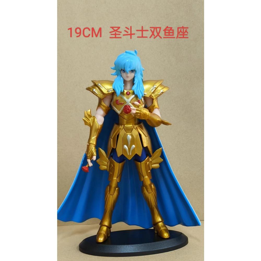 19CM Anime Saint Seiya Gold Saint Figure Aries Pisces Capricorn Aquarius Stand Animation Model Toys Gifts Collection Decoration