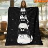 1pc 2D Flat Printing Spring And Summer New Arrival Cute Kitten Stacked Pattern Digital Print Blanket, All-Season Use, Casual Throw, 100% Polyester Fib