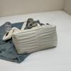 Large Capacity Tote Bag Women Commuter Handbag Solid Color Shoulder Bag