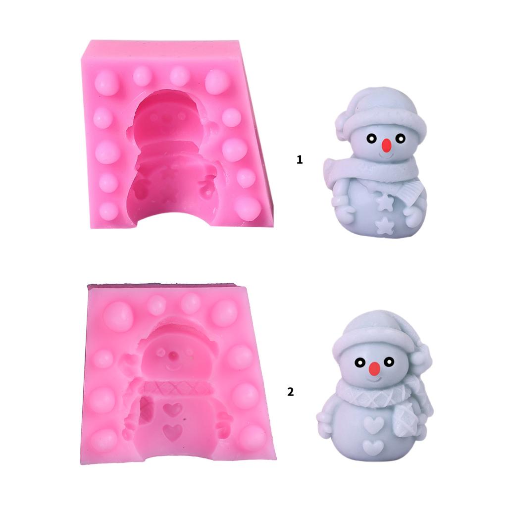 Christmas Snowman Silicone Molds for Candle Soap Christmas Decoration Plaster Ornaments Christmas Present Epoxy Resin