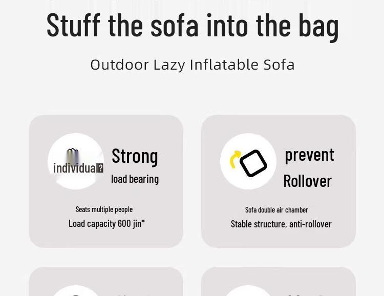 Thickened Foldable Inflatable Sofa Recliner for Outdoor Camping – Lazy Person's Air Bed