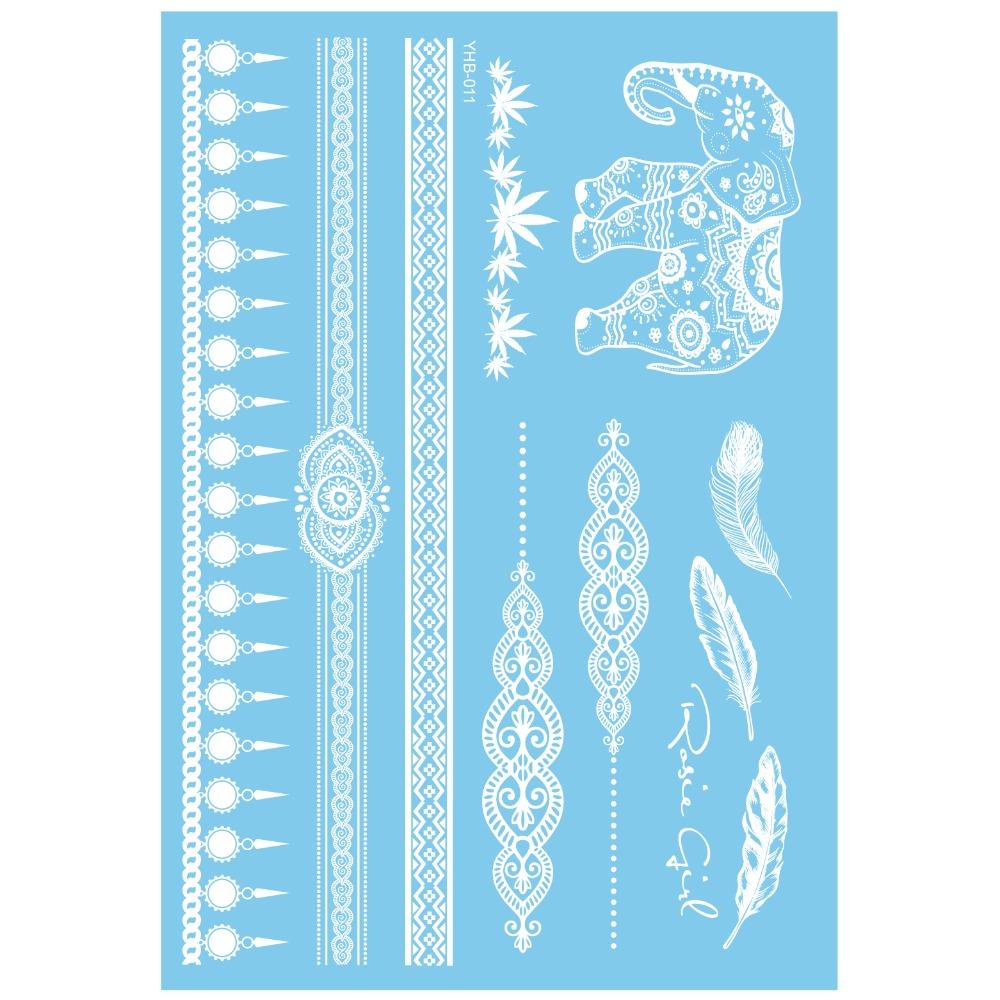 Lace Flower White Tattoo Stickers Long-lasting Butterfly Tattoo Stickers Women Men