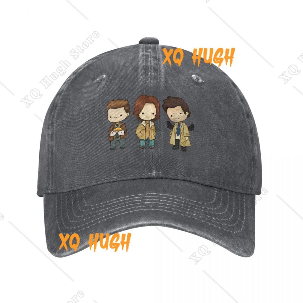 Vintage Dean Castiel Sam Supernatural Baseballkappen Unisex Stil Used Look Gewaschene Sonnenkappe Lustige TV-Outdoor-Trainings Geschenkhüte