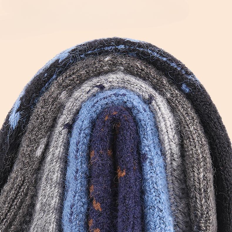Thick Velvet Gloves for Warmth Men's Gloves for Winter Jacquard Knitting Gloves Touch Screen Cold Resistant Gloves
