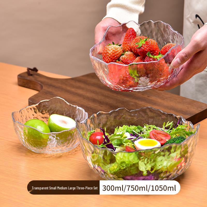 Flan Crystal Japanese Glass Bowl - Luxury Tableware for Snacks & Salads