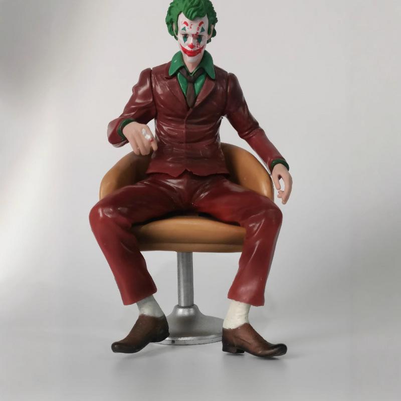 JOKER Red Clothes JieKun Clown Figure, Red Clothes Sitting Clown, Gotham Series Desktop Model Ornament Gift