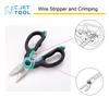 C.Jet Tool Electrician's Stainless Steel Electrician Scissors for Metal, Electrical Cable, Wire Stripping, and Cutting - Multi-Purpose with Stainless