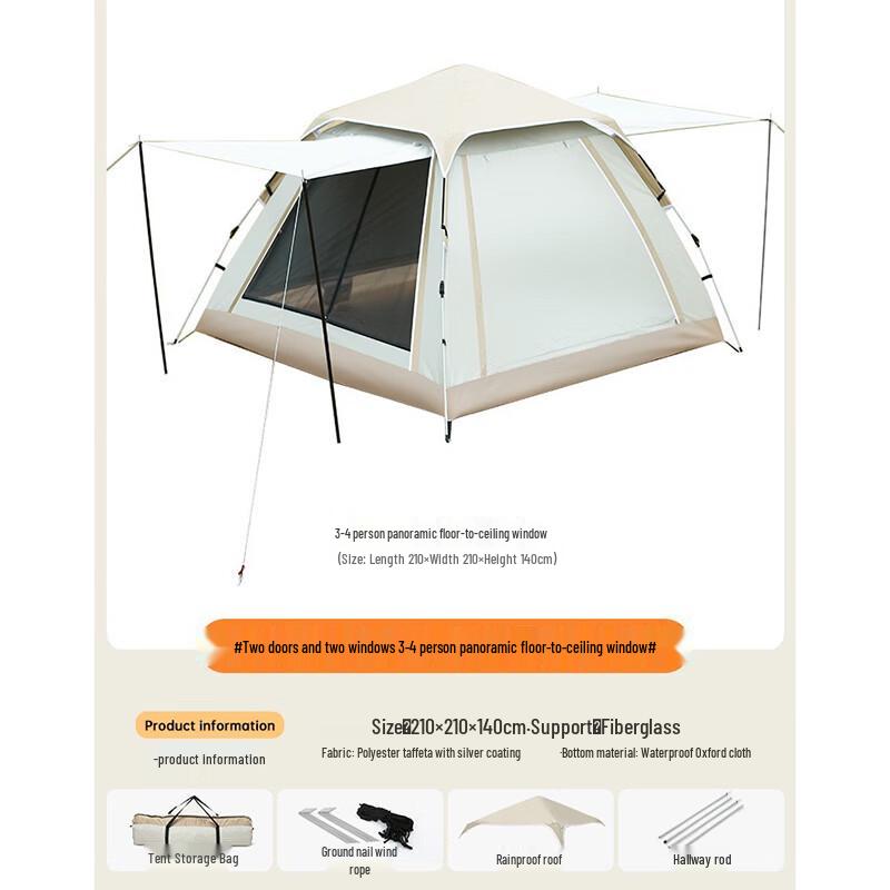Automatic Pop-Up Camping Tent with Pad