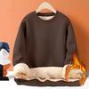 2024-6 Autumn and Winter New Men's Solid Color Round Neck Lamb Wool Thermal Casual Sweater Men's Coat