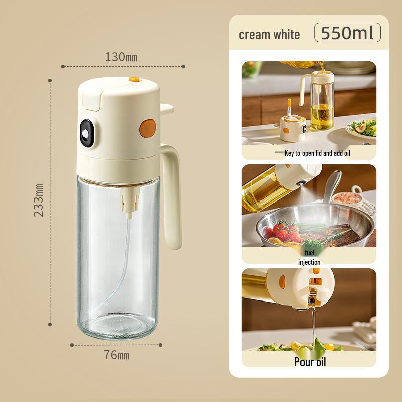 2-in-1 No-Drip Oil and Vinegar Sprayer Bottle - Glass Kitchen Seasoning Container