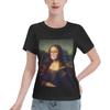 Hokiis Women's T Shirt Monna Lisa Short Sleeve Tee Cotton Novelty T Shirt Undershirts