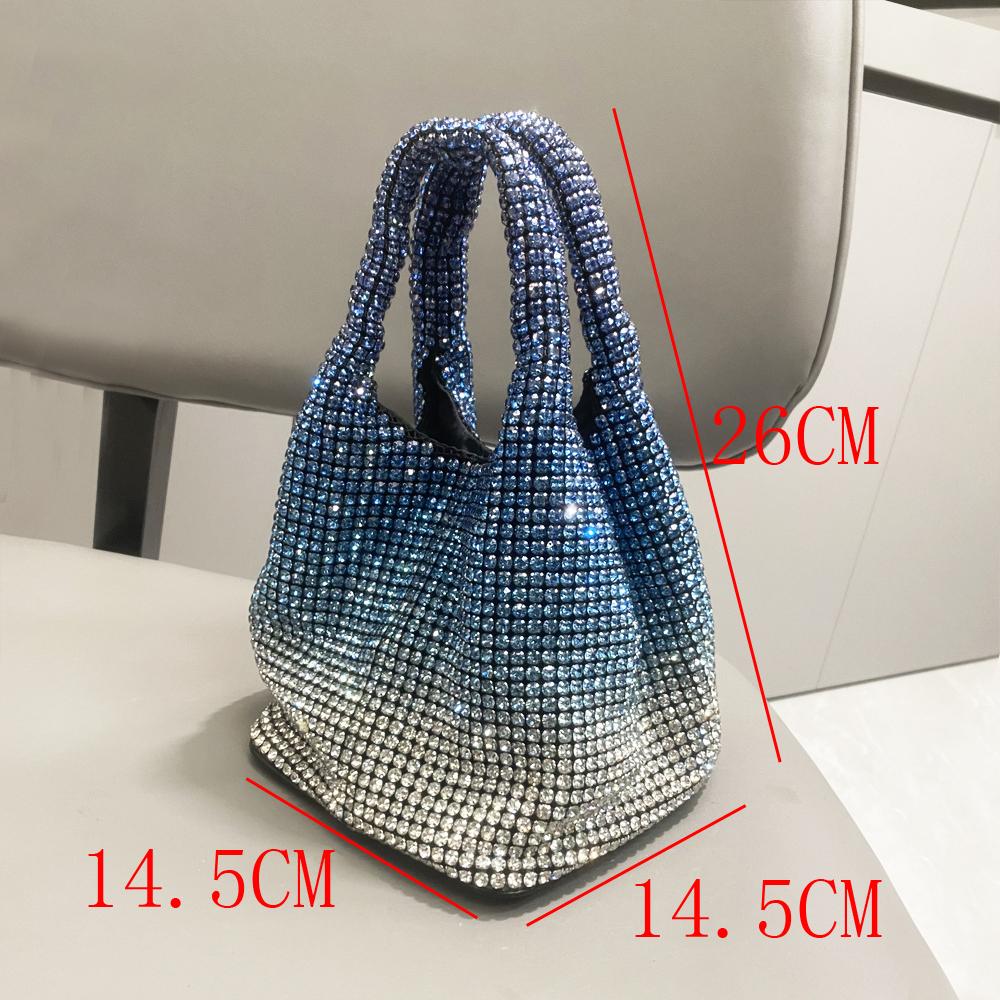 Rhinestones Evening Clutch Bag Purses and Handbag Luxury Designer Hobo Shoulder Bag Shiny Crystal Clutch Purse Bucket Bag