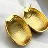 Oval Chunky Dome Earrings for Women, Gold Plated/Polished Silver Statement Earrings Hypoallergenic Bold Large Hoop Earrings Minimalist Jewelry