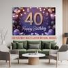 40th Birthday Birthday Backdrop - Polyester Background