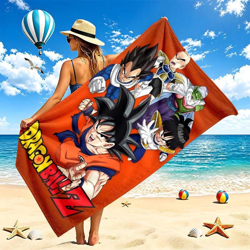 Dragon Ball Beach Towel Quick Dry Soft MicrofiberSand Resistant Oversized Cabana Bath Sheet for Swimming Pool Travel Gift