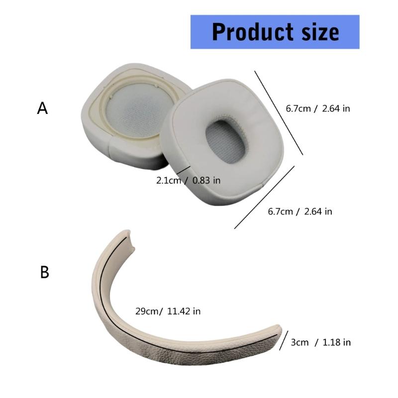 Protein Leather Headband Cushion/Replacement Earpad Enhances Comfort and Noise Isolation for Major V