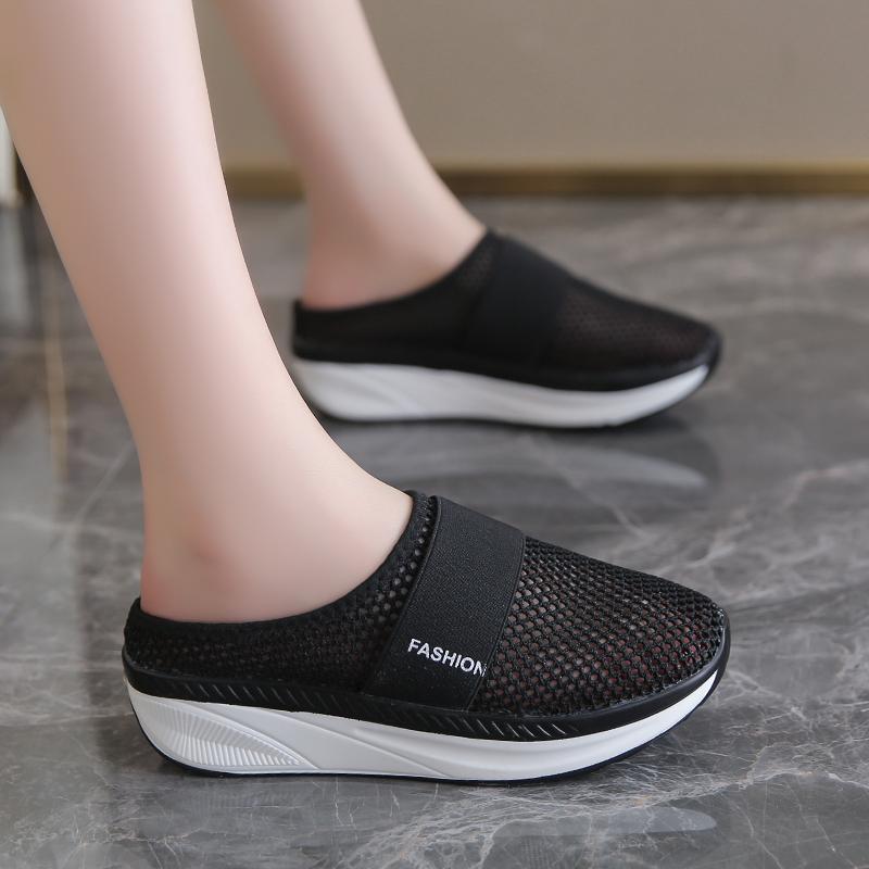 Fashion Slip-On Women'S Walking Sandals 2025New Breathable Mesh Casual Shoes Breathable with Arch Support Knit Shoes Thickened Soft Sole