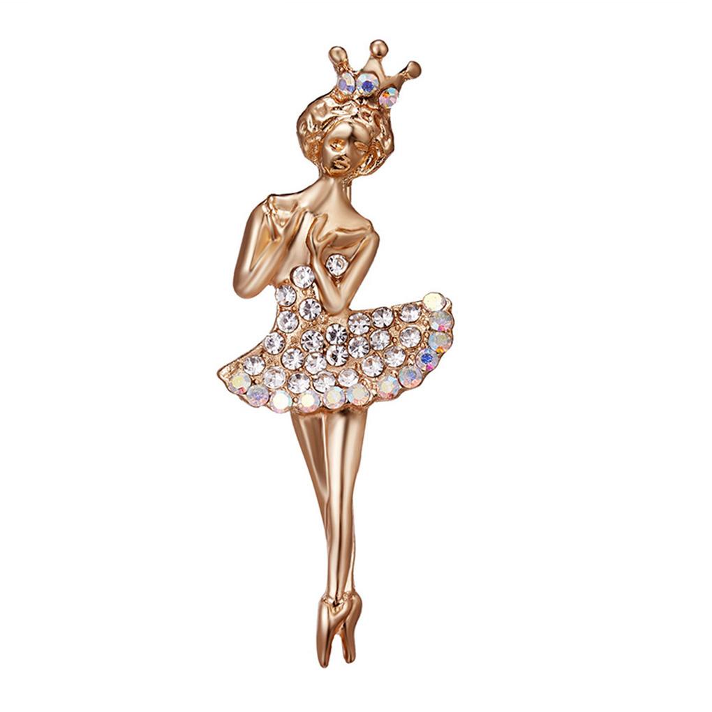 Балетная танцовщица Брошь со стразами Сияющий значок Одежда Воротник рубашки Брошь-булавка Ювелирное изделие 16BC241