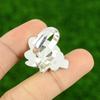 925 Sterling Silver Pear Natural Rainbow Moonstone Trendy Statement Ring Jewelry
