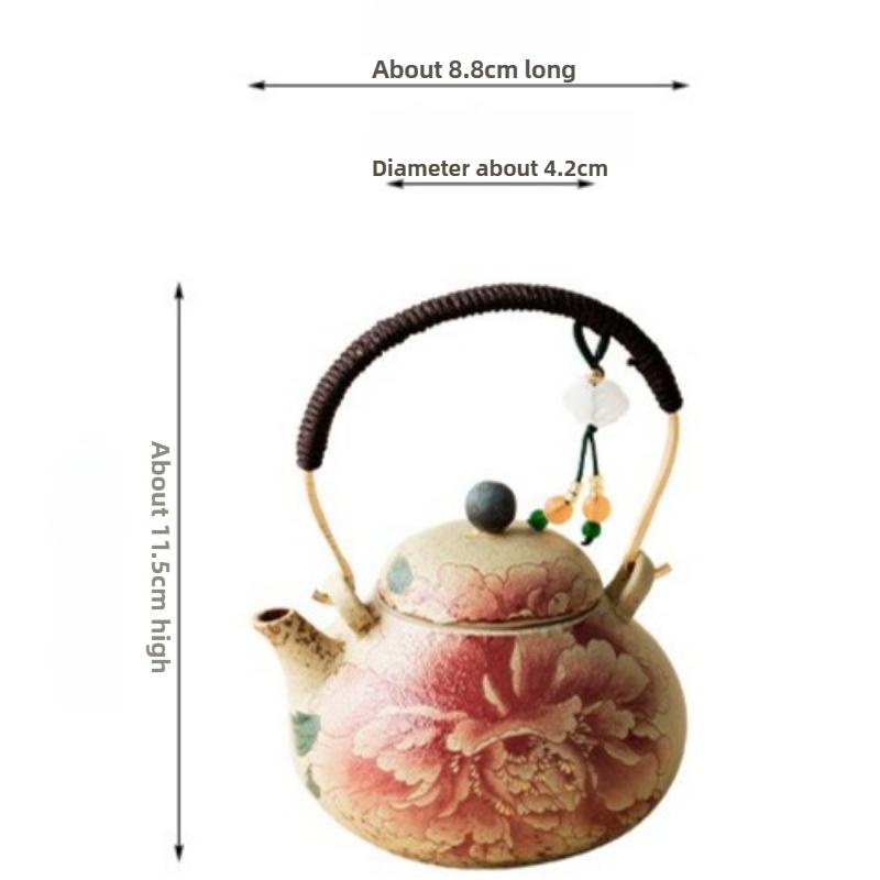 Blue and White Flint Red Ceramic Beam Pot, National Color and Natural Fragrance, Household Teapot Filter Single Pot