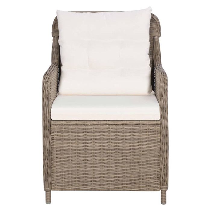 VidaXL Outdoor Chairs with Cushions 2 Pcs Woven Resin Brown