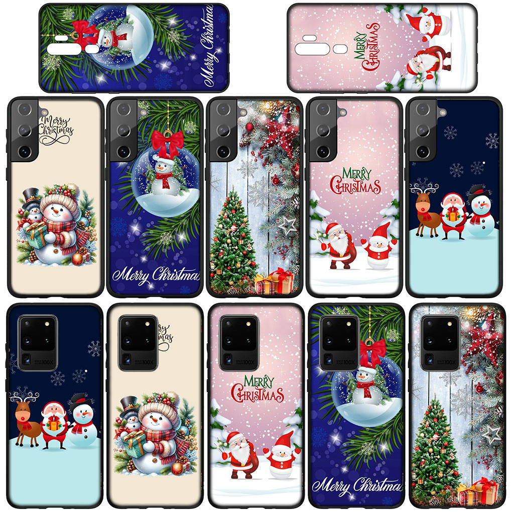 Kryt na telefon pro Samsung Galaxy S25 S24 S23 iPhone 16 15 Xiaomi Redmi Note 14 13 12 16E 11 ProOPPO Moto Huawei Dárek Sněhulák Veselé Vánoce Jelen Kryt