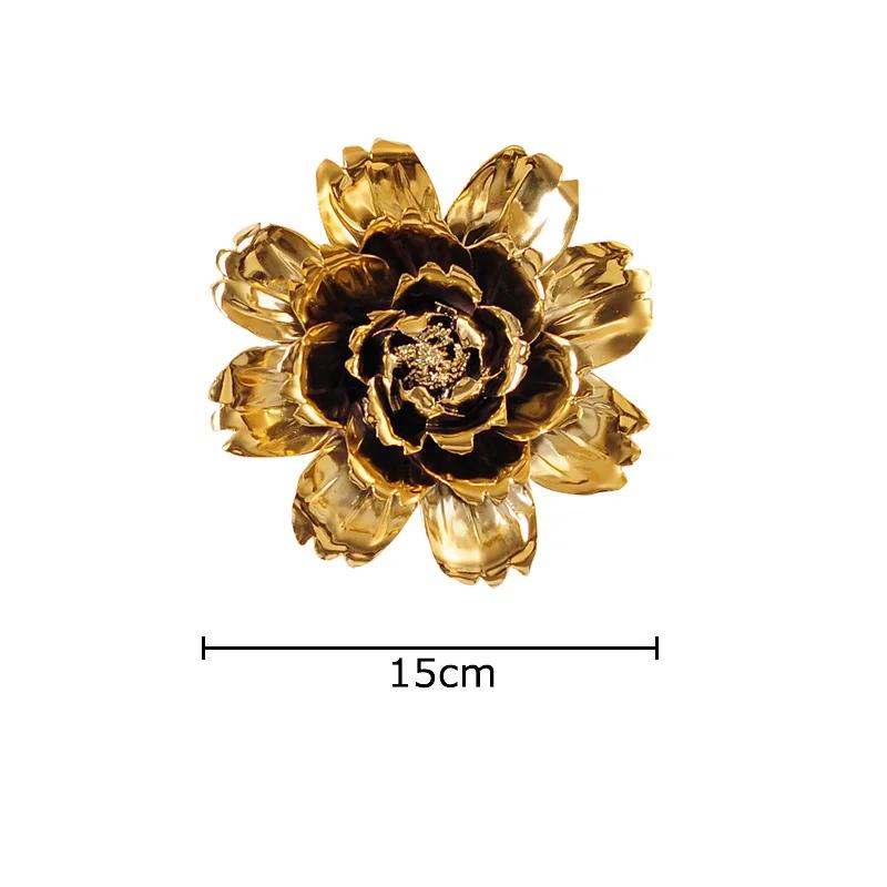 Blooming Flowers Porcelain Wall Hanging Ornaments Living Room Background Display Ceramic Peony Flower Wall-mounted Decorations