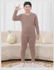 Plus Size Kids' Wool Silk Fall & Winter Underwear Set: Warm Shirts & Trousers for Teens