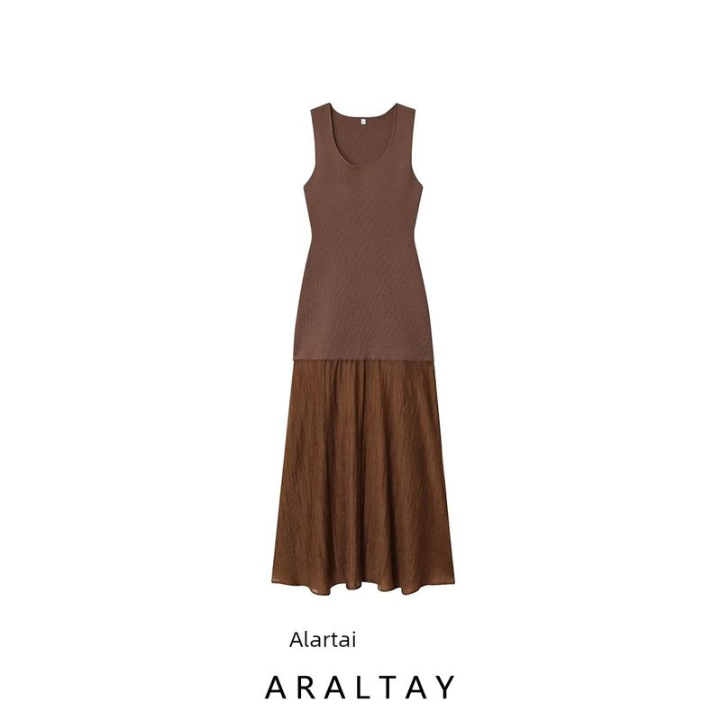 Araltay New Arrival Fashion Style Women's Clothing Fashion All-Match Casual Simple Knitting Patchwork Dress 4192153