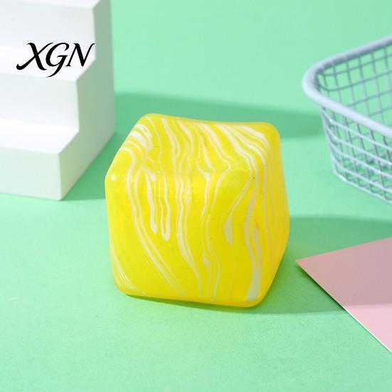 Cube Pinch Toy Flow Pattern Squeeze Anxiety Relief Stress Ball Sensory Elastic Decompression Stretchy Party Favors Slow Rebound