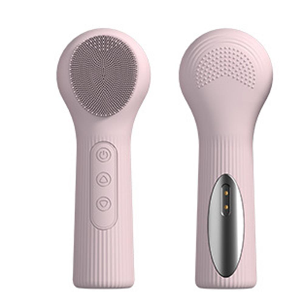 Waterproof Silicone Facial Cleanser Ultrasonic Heated Facial Brush Face Scrubber Household Use