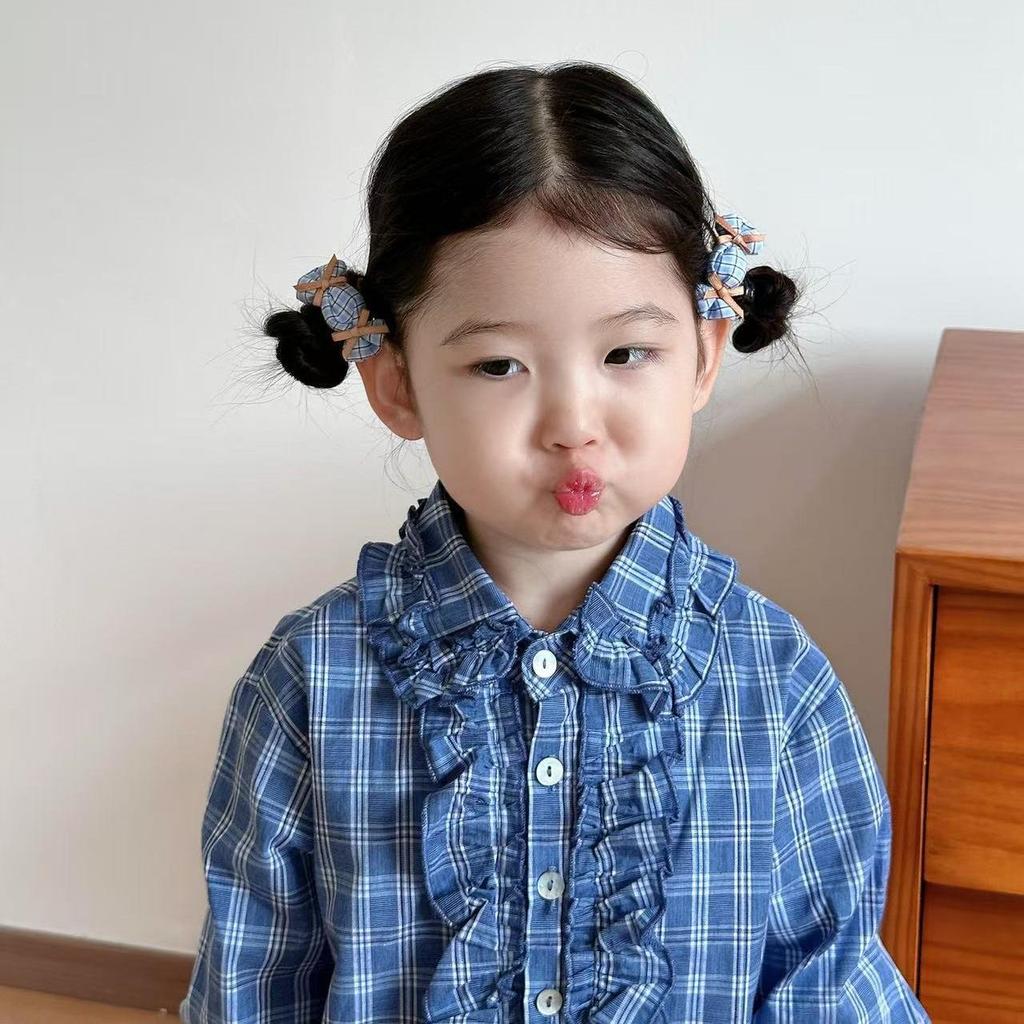 2pcs/set Children Candy Hairpins Fabric Plaid Girls Hair Clips Cute Barrettes Bangs Side Clip Hairclip Hair Headwear Accessories