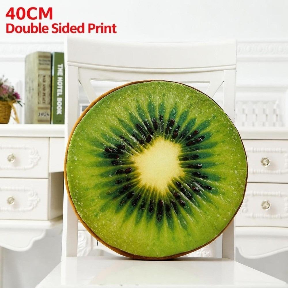 Fruit Slice Print Seat Cushion Round Throw Pillow Creative Sofa Cushion Bedroom Use