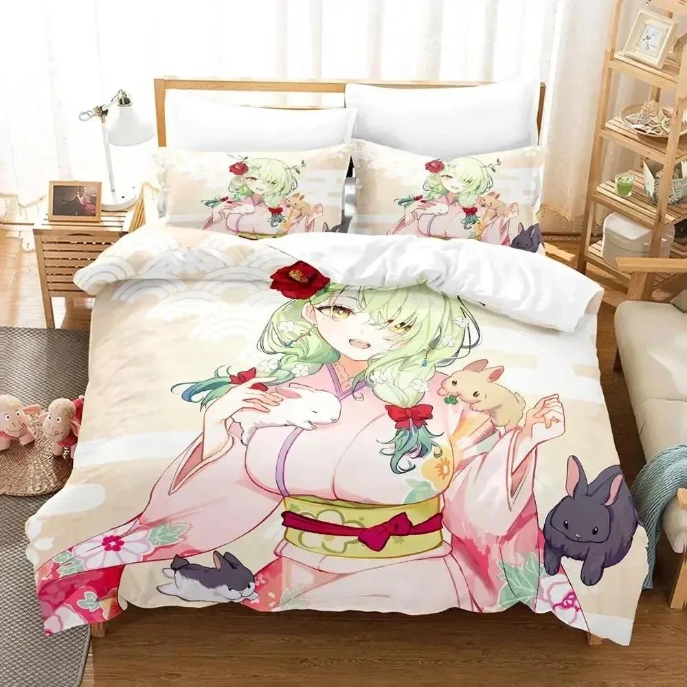 3DAnime Ceres Fauna Ch. hololive-EN Bedding Set Duvet Cover Bed Set Quilt Cover Pillowcase Comforter King Queen Size Boys Adult