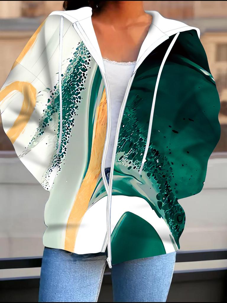 Vintage Pattern 3D Printed Hooded Cardigan Plus Size Autumn Winter Retro