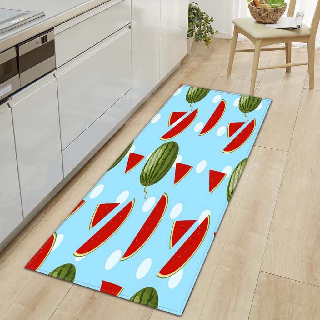 Tapete de cozinha de frutas e vegetais frescos, macio e espesso, tapete de chão de cozinha, à prova d'água, antiderrapante, à prova de óleo, tapete de chão, tapete de corredor