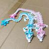 3D Printed Sakura Dragon 10.8 Inches Articulated Dragon with Movable Joints Rotating Cherry Blossom Tail Flexible Dragon Fidget Toy for Desk Decor
